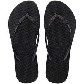 Resim Slım Flatform Sparkle Platform Parmak Arası Kadın Terlik-33 Siyah 