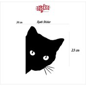 Resim Sticker Market Siyah Kedi Sticker (siyah Renk) 
