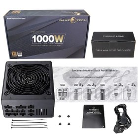 Resim Gametech GTP-1000 1000 W 80+ Gold Full Modüler Güç Kaynağı 
