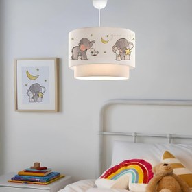 Resim Kids Kumaş Fil Desenli Pasta Sarkıt Avize Lamba | ByLamp 