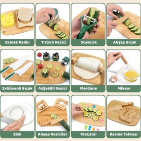 Resim Montessori Ahşap Mutfak Seti Eğitim Oyuncağı Dayanıklı Doğal Boyama Küçükler 