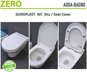 Resim Aqua Bagno | Otomatik kapanma sistemli klozet kapağı, antibakteriyel, AB'de üretilmiştir, çıkarılabilir Duroplast klozet kapağı, D şeklinde üst üste biner, yumuşak kapanma, beyaz | Zero (model) 