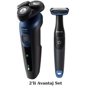 Resim Philips S5445 Islak - Kuru Sinek Kaydı Tıraş Makinesi - BG1024 Banyo Vücut Bakım Tıraş Makinesi Seti 
