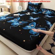 Resim 1 Adet Yumuşak ve Rahat Mavi Kelebek Desenli Çarşaf, Yatak Odası ve Misafir Odası İçin Uygun, Sadece Çarşaf 