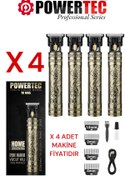 Resim Powertec TR-1005 (4 ADET) Şarjlı Sakal Ense Vücut Lazer Epilasyon Öncesi Tıraş Makinesi 