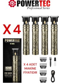 Resim Powertec TR-1005 (4 ADET) Şarjlı Sakal Ense Vücut Lazer Epilasyon Öncesi Tıraş Makinesi 
