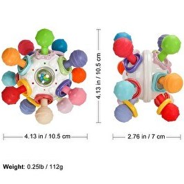 Resim Circle Toys Montessori Bebek Duyusal Diş Kaşıyıcı Top 