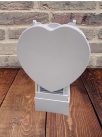 Resim Zigon Sehpa Kalp Çanta Model Mdf Torna Iskelet Parlak Beyaz Lake 