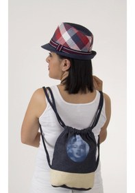 Resim Bay Şapkacı Ünisex Ekose Desenli Fötr Lacivert 6175 