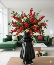 Resim Büyük Vazo Seçenekli Boya Renkli Siyah 