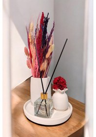 Resim Dekoratif Vazo Seti - Oda Kokusu -minimal Çiçek Vazo - Geometrik Şekilli Vazo Beyaz 