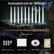 Resim Xuweiwei Mamxuan 14.99cm Led Alevsiz Yüzen Mum 10 Adet Mum Işığı Bir Sihirli Değnek Uzaktan Kumandalı Pille Çalışan Noel Cadılar Bayramı Dekoru Parti Restoran Işık 