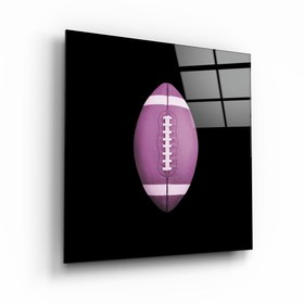 Resim "Yeniden Renklendirilen Tasarımlar - Amerikan Futbolu". Cam Duvar Tablosu - S (50 x 50 cm) / Berry 