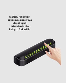 Resim Muratech Fosforlu Işıltı İle Araç İçi Telefon Numaratörü Güvenli Parkın Anahtarı 