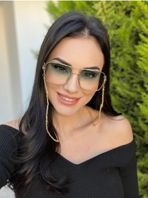 Resim ElizaStore Altın Kaplana Baykuş Detaylı Kristal Gözlük Zinciri 