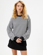 Resim Şardonlu Bisiklet Yaka Sweatshirt Uzun Kollu Pamuk Karışımlı Rahat Kalıp 