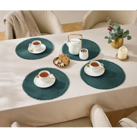 Resim Tchibo Amerikan Servis, 4'lü, Yuvarlak, Yeşil Yeşil 