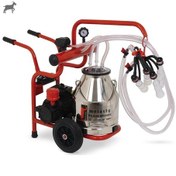 Resim Melasty Junior İkili Keçi Süt Sağma Makinesi Paslanmaz Güğüm - Silikon Memelik Kuru Pompa 