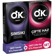 Resim Okey Sımsıkı Prezervatif 10'lu + Okey Çifte Haz 10'lu Prezervatif 