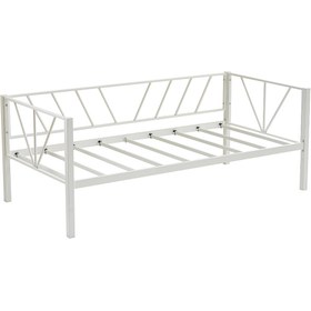 Resim Unimet Alchera Daybed Tek Kişilik Sedir Metal Karyola Beyaz 