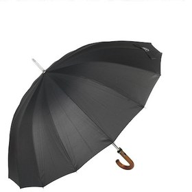 Resim Marlux Siyah Ekose Ahşap Saplı 16 Çelik Telli Premium Lüks Erkek Baston Şemsiye M21marmpr1025r002 - Siyah Siyah Siyah - Siyah 