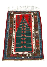 Resim El Dokuma Antika Obruk Kilimi 130x180 Kök Boya İnce Koleksiyonluk Kilim 