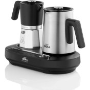 Resim Arzum OK0027 OKKA Rich Moka Pot Karıştırıcılı Metal İtalyan ve Türk Kahve Makinesi - Krom 5 Fincan 