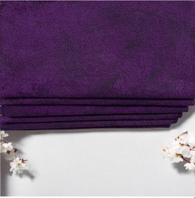 Resim Kaymaz Tabanlı Lüks Kadife Koltuk Kanepe Çekyat Örtüsü - Konforlu Mor Rengi Damar Desenli Mor 