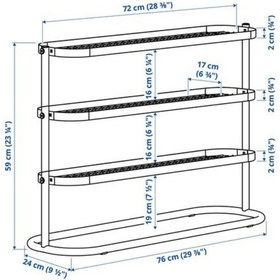 Resim Alganas Ayakkabılık, Siyah 76x24x59 Cm Siyah 