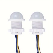 Resim 2 adet Beyaz PIR Hareket Sensörlü Anahtar, Otomatik İndüksiyon Tavan Lambası LED Dedektör, 85V-265V Gerilim, İç/Dış Mekan Kullanımı, Sabit Kablolu Güç Kaynağı, Endüstriyel Elektrik Sensörü 
