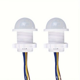 Resim 2 adet Beyaz PIR Hareket Sensörlü Anahtar, Otomatik İndüksiyon Tavan Lambası LED Dedektör, 85V-265V Gerilim, İç/Dış Mekan Kullanımı, Sabit Kablolu Güç Kaynağı, Endüstriyel Elektrik Sensörü 