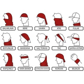 Resim Buffalo Datwork Tasarımlı Motorcu Buff Maske Outdoor Boyunluk Unisex Bandana 