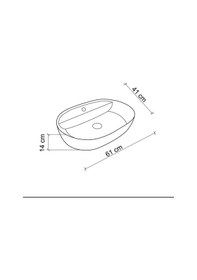 Resim Lena E-2114M1 Tezgahüstü Lavabo Beyaz 