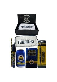 Resim Fenerbahçe Orjinal Lisanslı Lacivert Kutu Kalemtraş Ahşap Kutulu 6'lı Kırtasiye Seti Fb Laci Yeni 