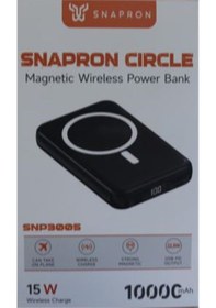 Resim Snapmax Snp-3005 10.000 Mah Kablosuz Hızlı Şarj Magsafe Powerbank Led Ekranlı Çoklu Girişli Siyah 