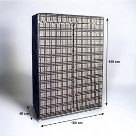 Resim Dzgn Home Ekose Ekonomik Çelik Profilli Bez Dolap-krem Krem 