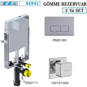 Resim Serel Smooth Gömme Rezervuar 3'lü Set T020111+p580180+102151024 Mat Krom 