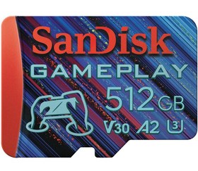 Resim SanDisk GamePlay 512GB SDSQXAV-512G-GN6XN 190/130MB/s 4K UHD microSDXC A2 V30 Gaming Hafıza Kartı 