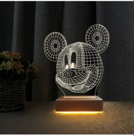 Resim 3D Gece Lambası Çocuk Odası Mickey Fare Gece Lambası 