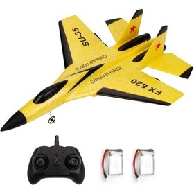 Resim Symbee Epp Malzemeli Fx620 Su35 Rc Savaş Uçağı - Uzun Uçuş Süresi, 2 Pil Hediyeli Sarı Sarı 