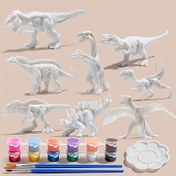 Resim 6 adet/1 set, DIY Boyama Dinozor Oyuncakları, Graffiti Beyaz Model Boyanabilir Oyuncak, Çocuklar için Yaratıcı Boşluk Dolma Bulmaca Oyuncağı 
