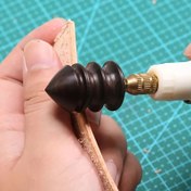 Resim Sandal Ağacı Taşlama Kafası, Deri Kenar Parlatma, Elektrikli Öğütücü ile, El Yapımı DIY Deri Sert Cilt Kenar Tedavisi Parlatma 