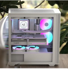 Resim Aerocool D501a White 850w 80+ Gold, 4x12cm A-rgb Fanlı, Ahşap Ön 