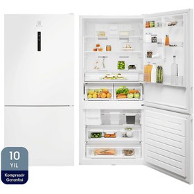 Resim Electrolux LNT7MD58W TwinTech D Enerji Sınıfı No Frost 588 LT Alttan Donduruculu Buzdolabı Beyaz 