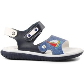 Resim Ayakmod Şng 1540-f Lacivert-beyaz-kot Erkek Çocuk Sandalet 001 