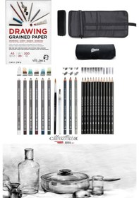 Resim Van Dyck A5 200 Gram 20 Yaprak Cretacolor6'lı Aquarell Sulandırılabilir Fırçalı Rulo Kalemlik Seti 