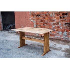 Resim 3M 1134- 90x130 Wooden Doğal Ahşap Masif Ceviz Masa 