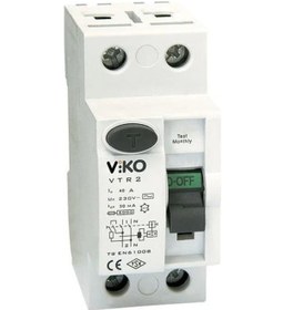 Resim Viko Kaçak Akım Sigortası Monofaze 2 Kutuplu 63 Amper 300 Ma 