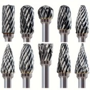 Resim 10 adet çift kesimli karbür taşlama başlığı seti, döner araçlarla uyumlu karbür talaş temizleme tungsten çelik taşlama başlığı, verimli kullanımınıza yardımcı olarak dekorasyonunuzu daha belirgin hale getirir ve yaklaşan festivali kutlar 