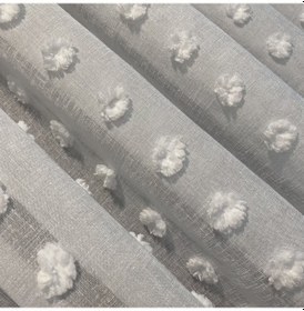 Resim Perdefony Ponpon Keten Tül Perde ekru 